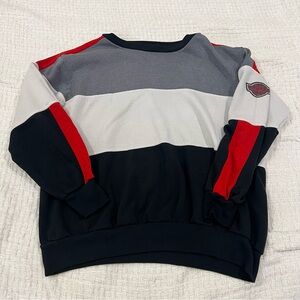 Vintage Wilson Colorblock Crewneck Sweatshirt 80s 90s Red Gray Black M